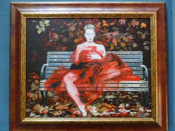 Ledy in red, Painting Kovinčić Milutin