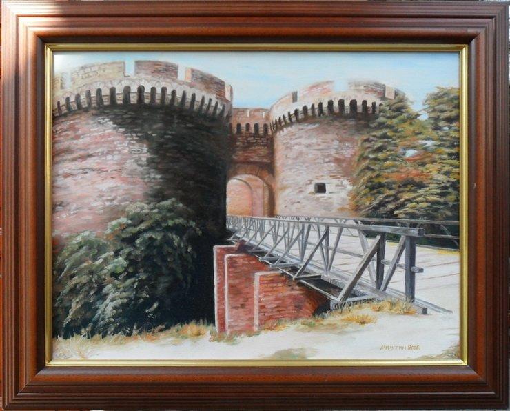 ZINDAN Gate at the Kalemegdan, Painting Kovinčić Milutin