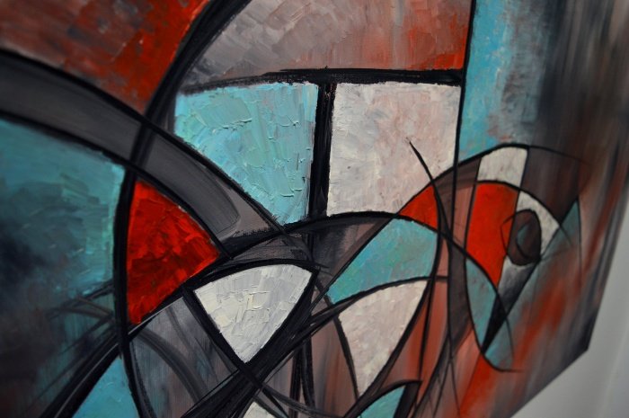 Birds with blue square, Painting Savić igor