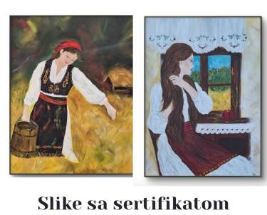 Diptih Šumadinke- slike ulje na platnu
