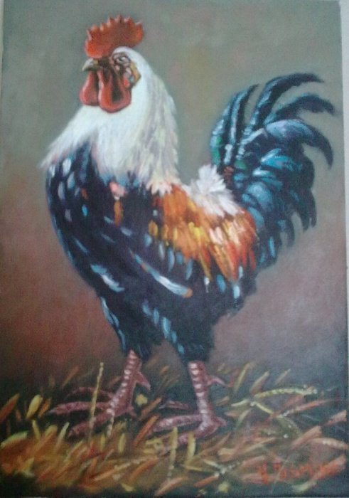 rooster, Painting Vučković Jasmina