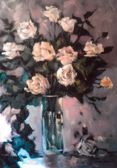 roses in a vase, Painting Vučković Jasmina
