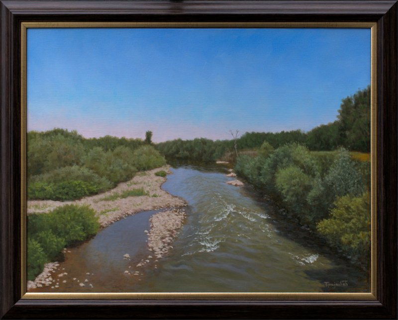 View from the Old Bridge in Summer, Painting Trajković Dejan
