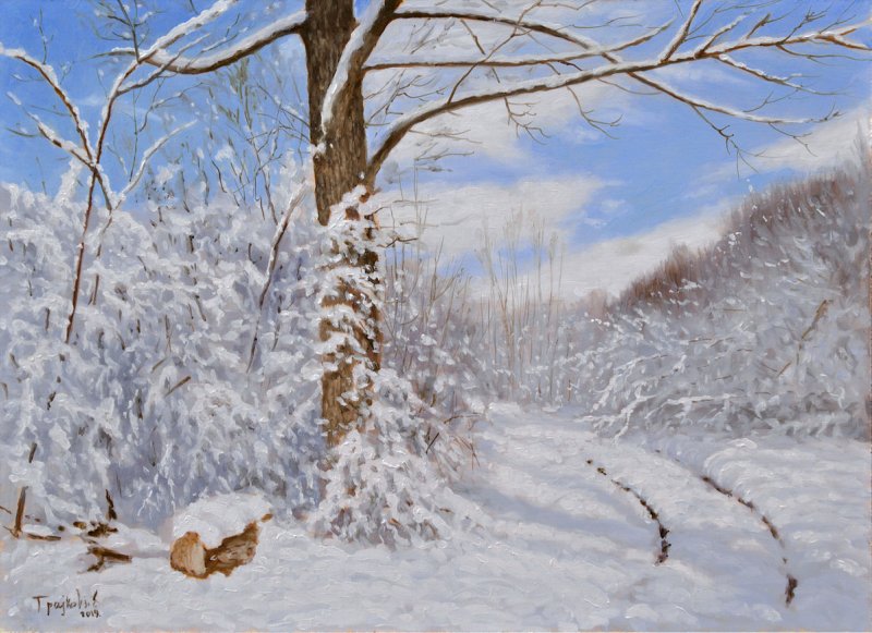 Winterscape, Painting Trajković Dejan