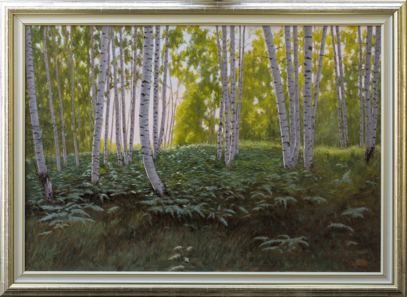 The Ferns in the Birch Forest, Painting Trajković Dejan