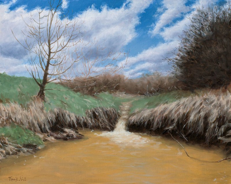 Stream in Early Spring,, Painting Trajković Dejan