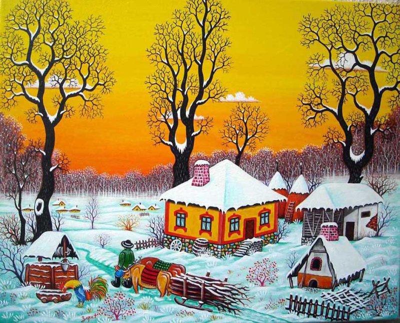Winter, Painting Zarić Zoran