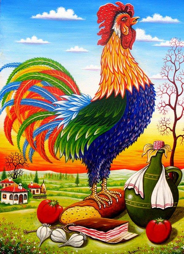 Rooster 1, Painting Zarić Zoran