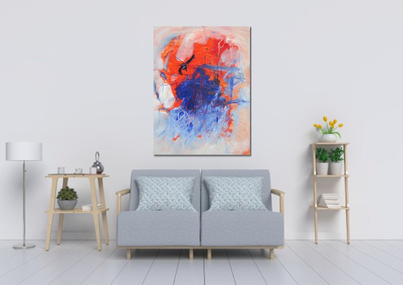 Fight red and blue, Painting Cvetkovic Dragan Cvele