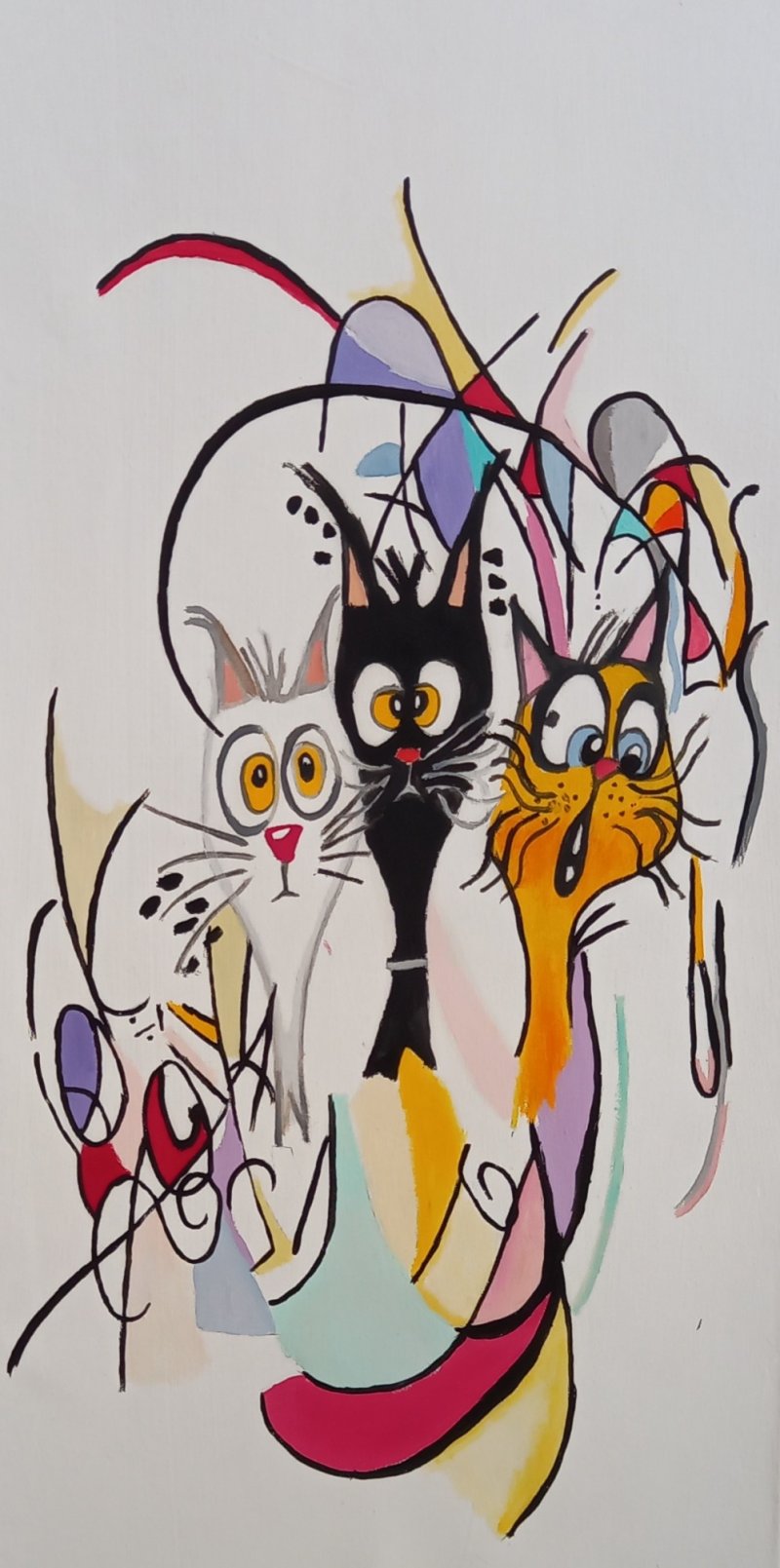 Crazy cats, Painting AnaArt