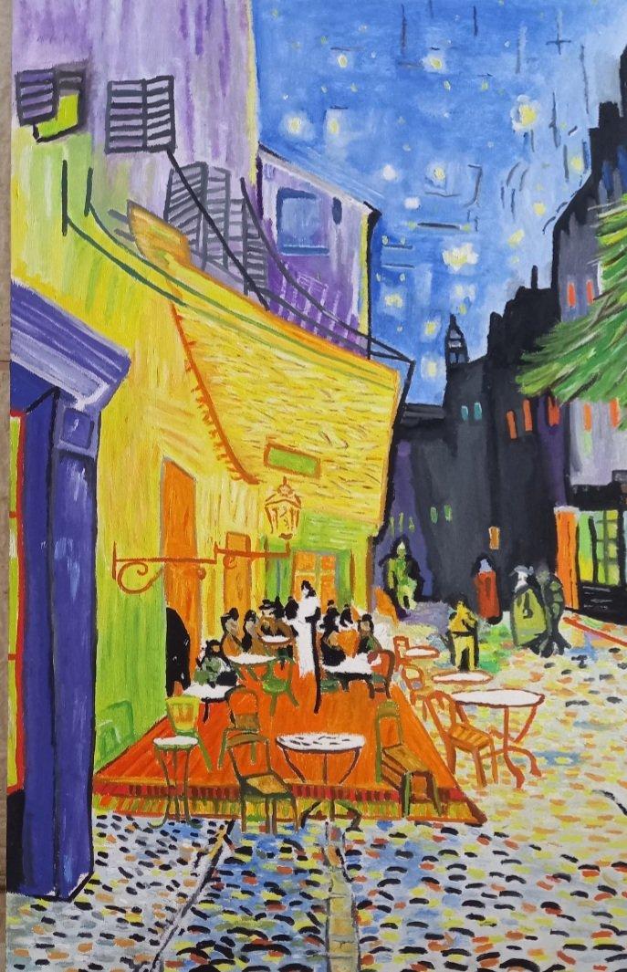 Café Terrace at Night-Vincent van Gogh