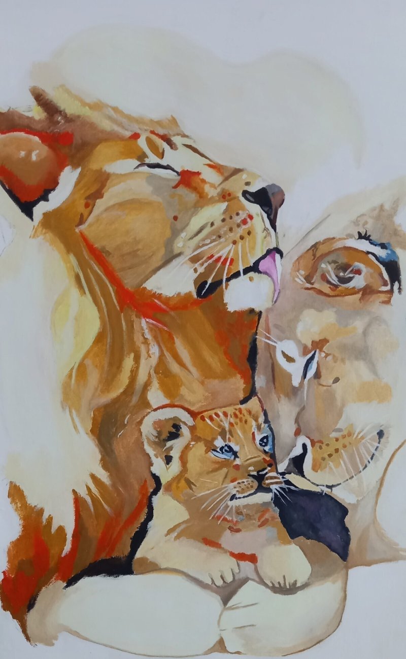 Lion love, Painting AnaArt