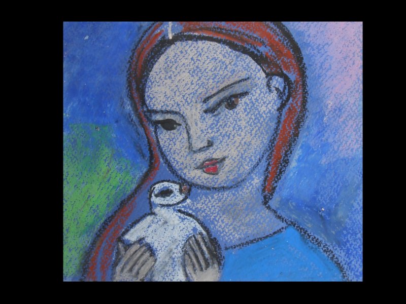 Devojka i golub, Painting Polovina Biljana