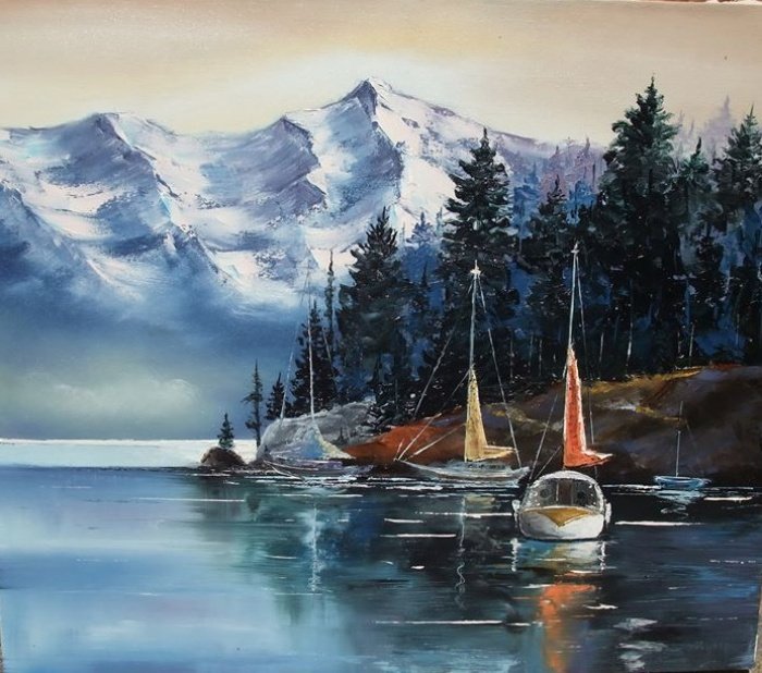A mountainous Lake, Painting Jovanović Milan