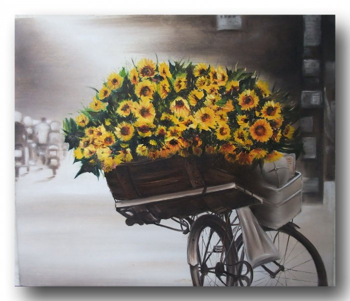 Helianthus in bloom, Painting Jovanović Milan