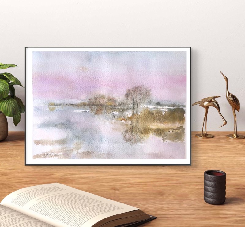 A winter day-3, Painting Djordjevic Snezana