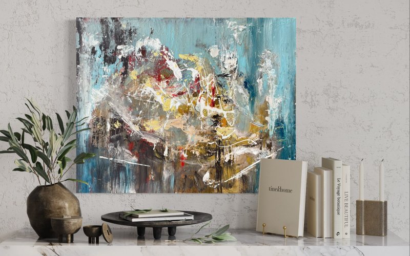 Palette and chord, Painting Djordjevic Snezana