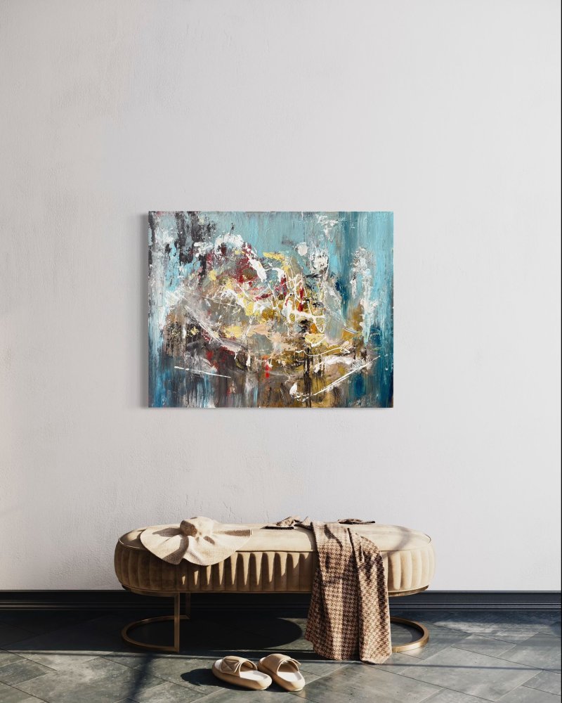 Palette and chord, Painting Djordjevic Snezana