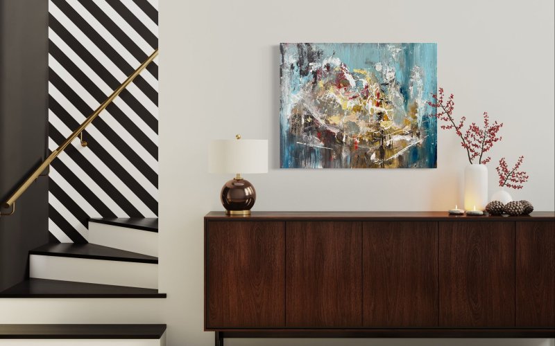 Palette and chord, Painting Djordjevic Snezana
