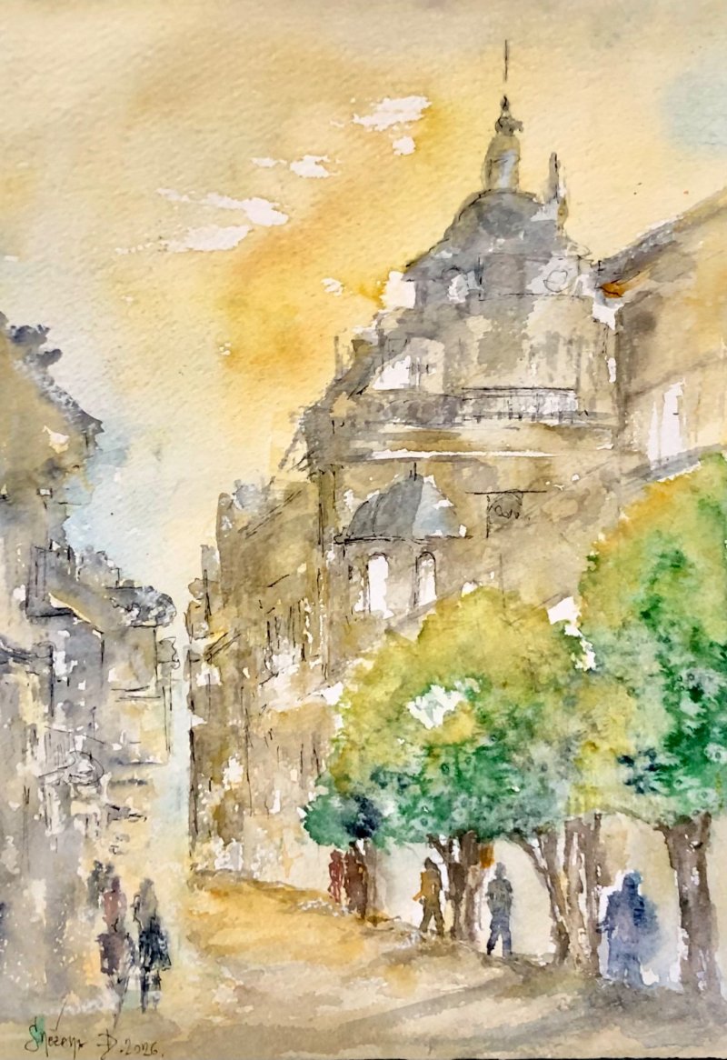 Through the streets of childhood, Painting Djordjevic Snezana