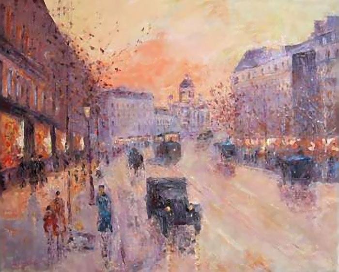 `Along the Boulevard of 1930`, Painting Paunović Slobodan