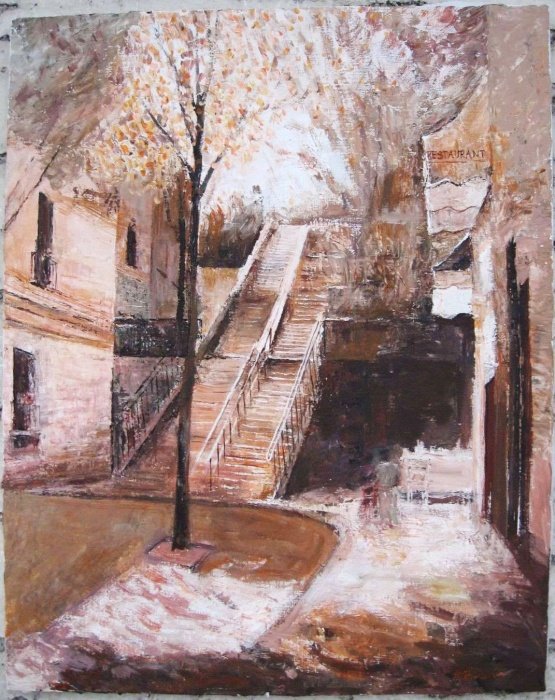 Montmartre, Steps, Paris, Painting Paunović Slobodan