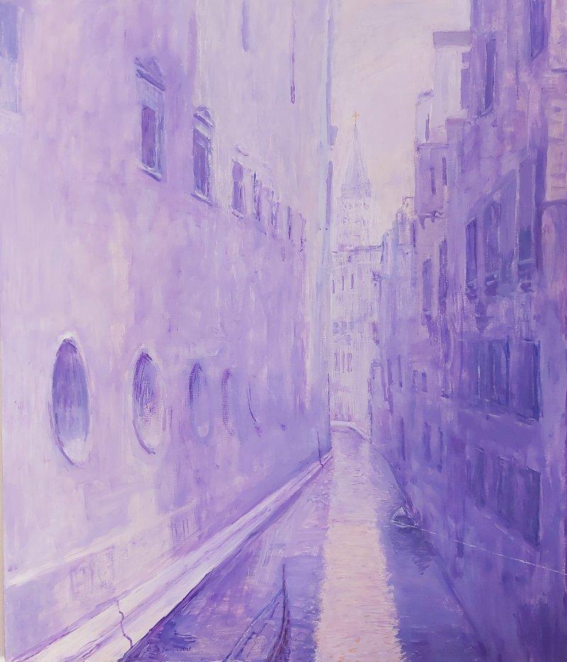 `Il Rio del Lovo` Venice, Painting Paunović Slobodan