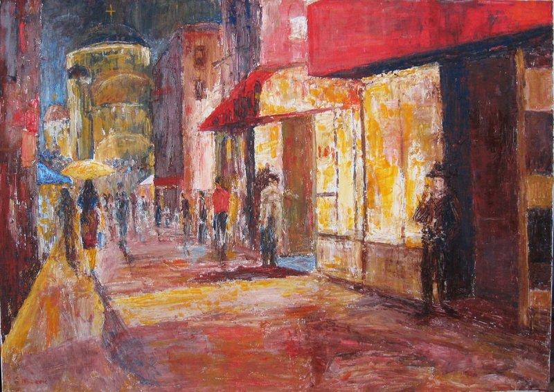 Towards the Church, Painting Paunović Slobodan