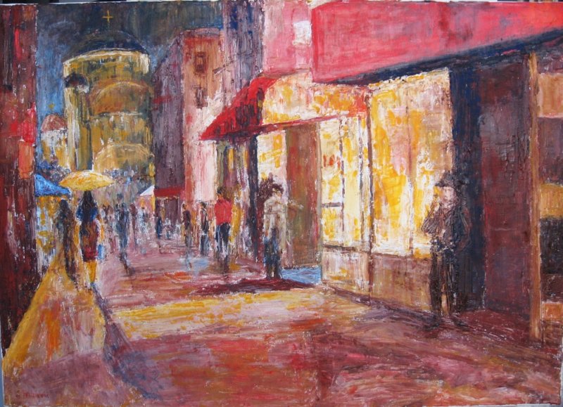 Towards the Church, Painting Paunović Slobodan