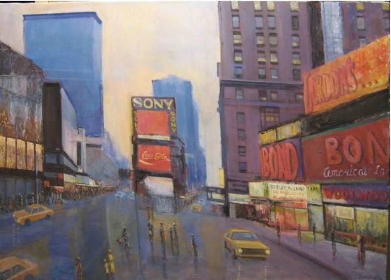 `Time Square 1930` NY, Painting Paunović Slobodan
