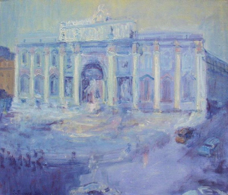 `Fountain di Trevi` Roma, Painting Paunović Slobodan