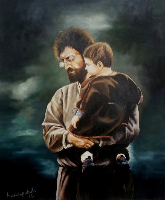 Father and a son, Painting Kamberović Udait
