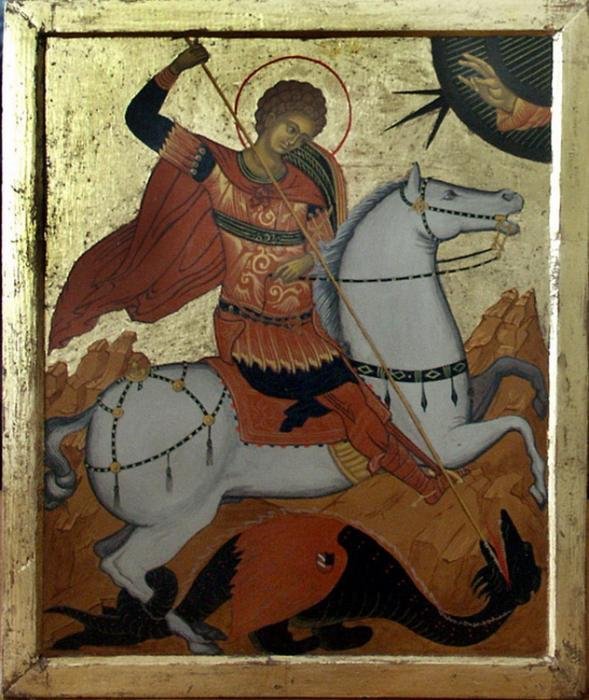 Sv Djordje ubija azdaju, Painting Vucekovic Predrag