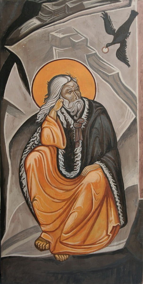 Gavran hrani Proroka Iliju, Painting Vucekovic Predrag