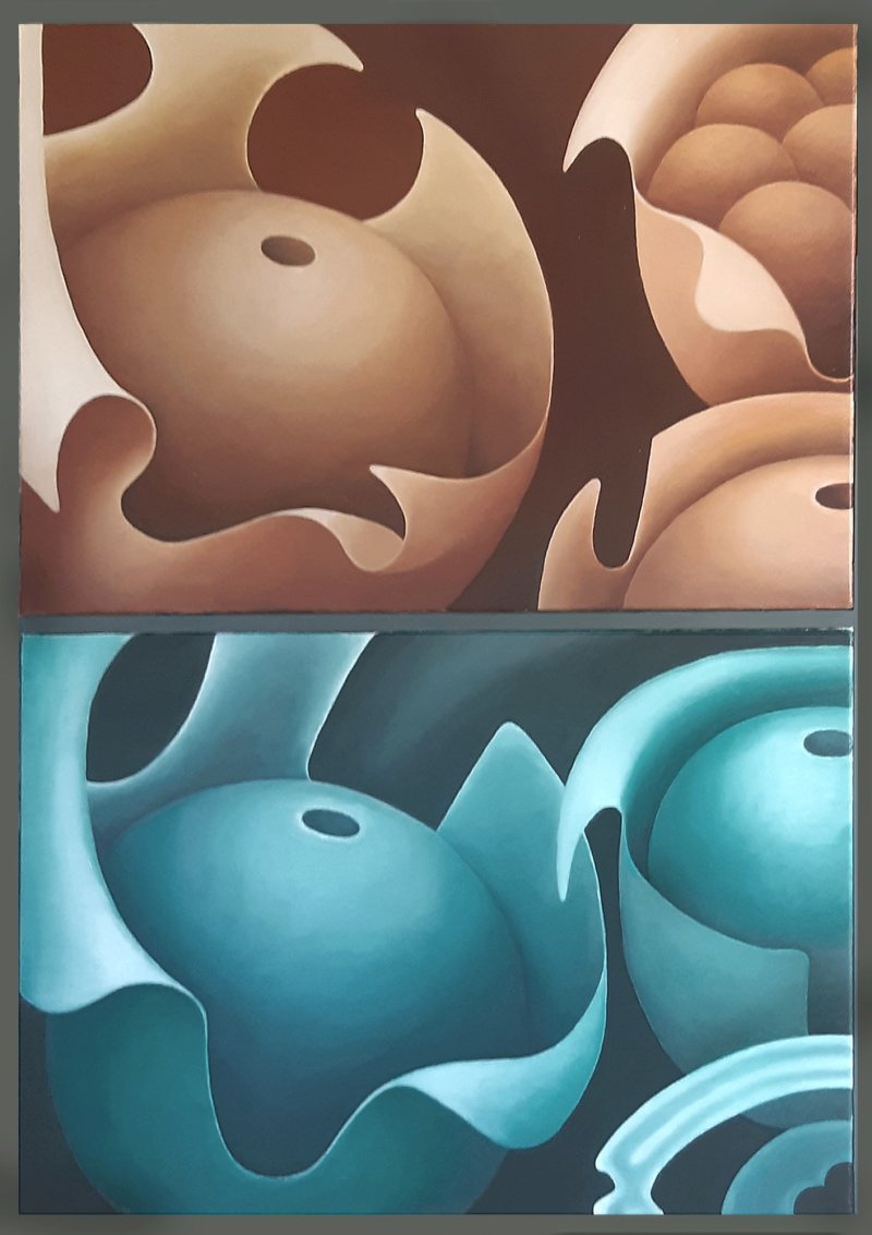Evolucija,  diptih, Painting Vucekovic Predrag