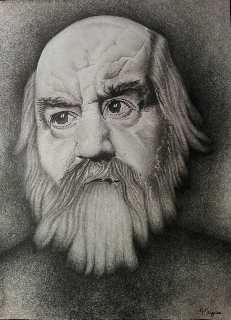 An old man, Drawing Šurlan Nebojša