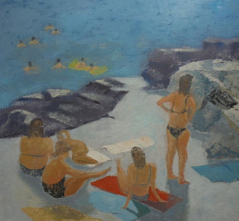 Women on Beach, Painting Pajkovic Sloba