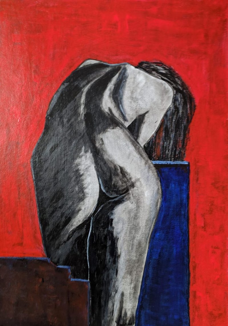 Nude in Studio, Painting Pajkovic Sloba