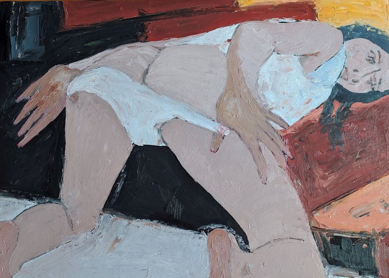 On the Stairs, Painting Pajkovic Sloba