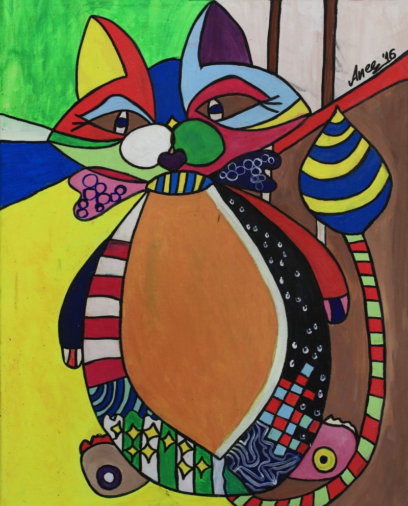 FAT CAT, Painting Anee_artist