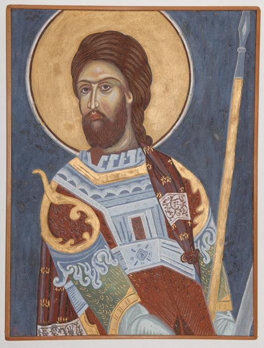 Resava, Sveti ratnik Nikita, detalj, kopija freske, Slika Jovanovic B. Zoran