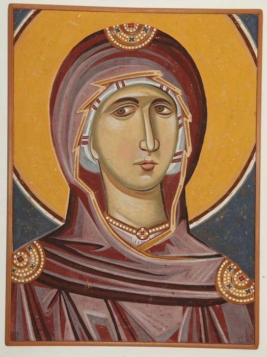 Serbia, Pec, Patriarchy, The Virgin,detail, copy of fresco, Painting Jovanovic B. Zoran