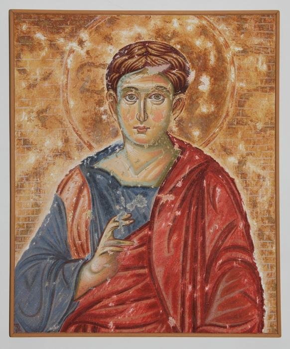 Serbia, Mileseva, Apostle Thomas, detail, copy of the fresco, Painting Jovanovic B. Zoran