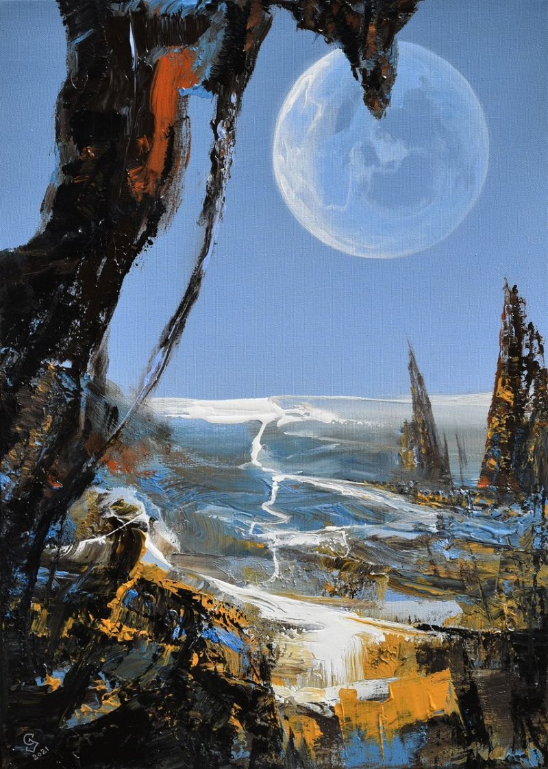 ` Another Moon` , Painting Grozdanovski Ivan