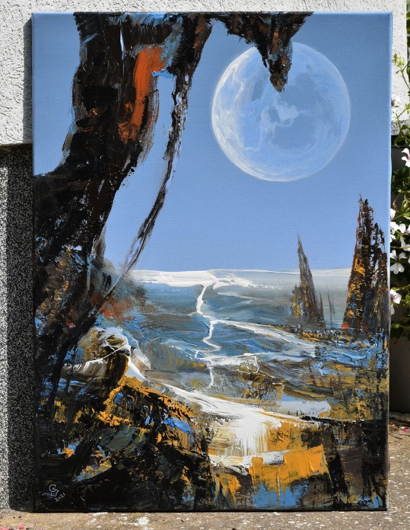 ` Another Moon` , Painting Grozdanovski Ivan