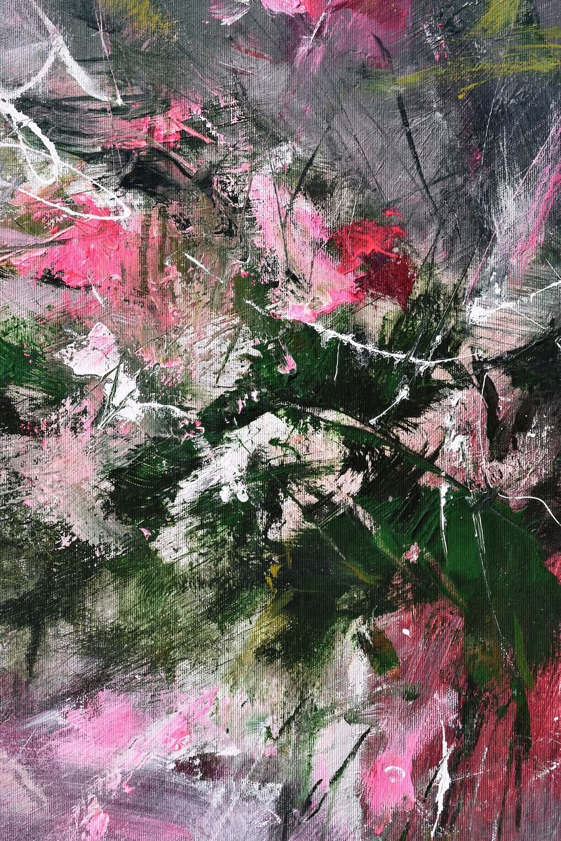 ` Vase of pink flowers` , Painting Grozdanovski Ivan