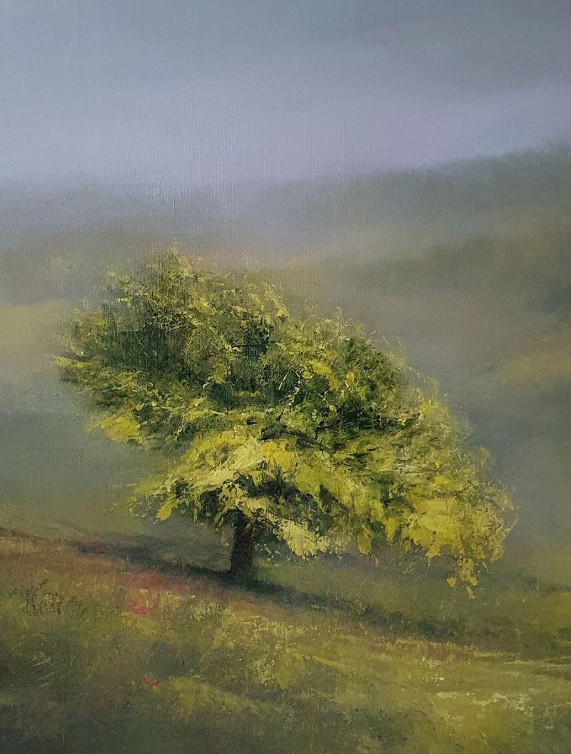 ` Light Green in Misty Vail - 2` , Painting Grozdanovski Ivan