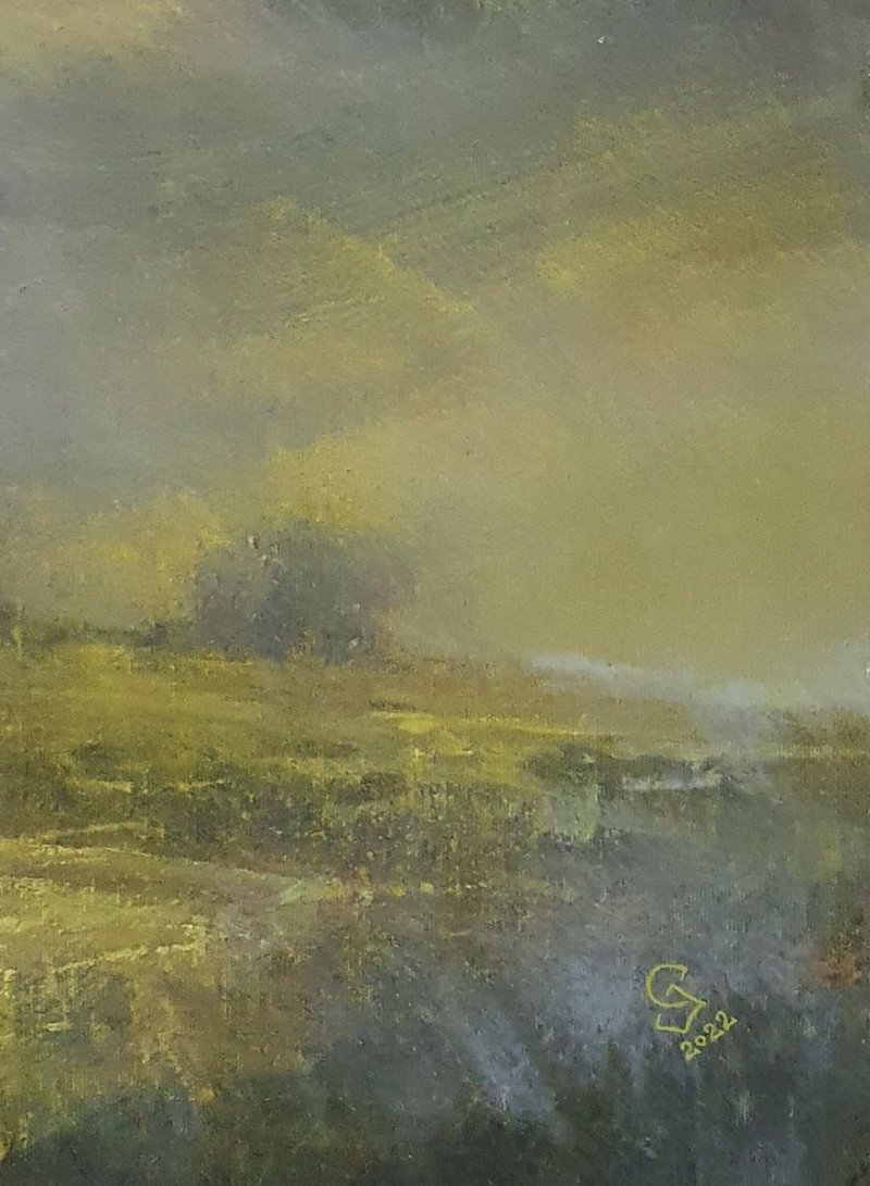 ` Light Green in Misty Vail - 2` , Painting Grozdanovski Ivan