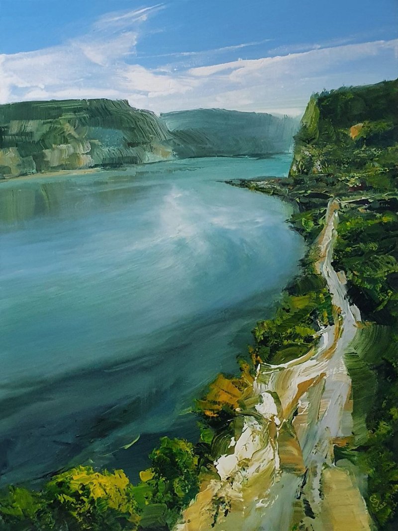 ` Agartha - Great Blue River` , Painting Grozdanovski Ivan