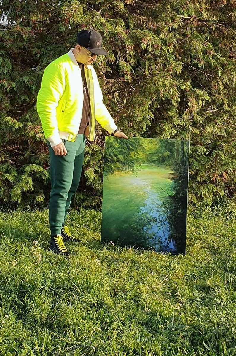 ` Light Green Reflection`, Painting Grozdanovski Ivan